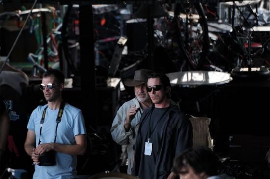 Christian Bale y Terrence Malick filmando en Austin