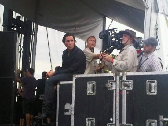 Christian Bale y Terrence Malick filmando en Austin
