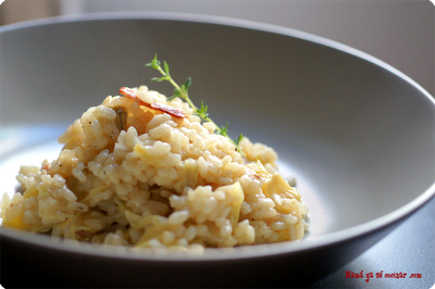 Risotto de alcachofas y bacon Risotto de alcachofas y bacon