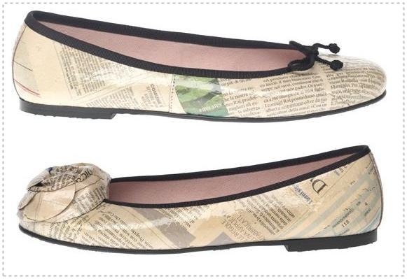 Pretty Ballerinas Newsprint Leather Pretty Ballerinas Newsprint Leather