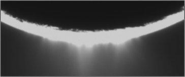 Polo Sur de Enceladus. ¿Géiseres? evidentemente no. NASA/Cassini