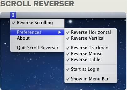 Revertir el desplazamiento horizontal en Mac OS X