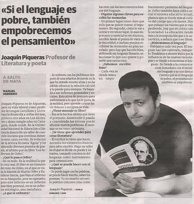 Joaquín Piqueras, entrevistado en La Verdad