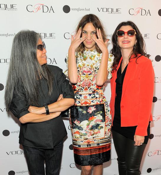 Designer Yeohlee Teng, model/actress Alexa Chung and designer Monica Botkier pose for a photo at the 2nd Annual Capsule Collection for Vogue Eyewear launch at Sunglass Hut Flagship on September 27, 2011 in New York City.