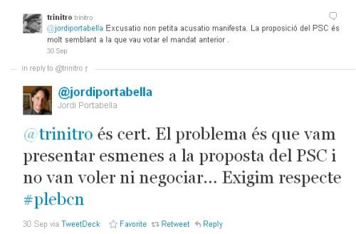 resposta-portabella Malas (y buenas) prácticas de los políticos en la red V: ejemplo bueno y malo de como responder una crítica política en el twitter