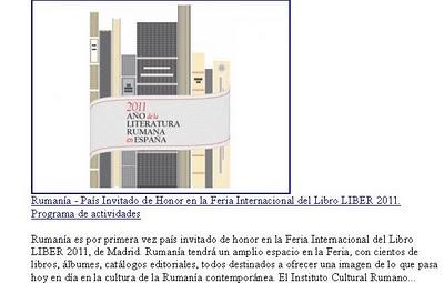 2011, año de la literatura rumana en España 2011, año de la literatura rumana en España