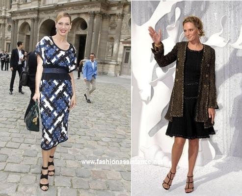 Uma Thurman causa sensación en la Semana de la Moda de París con sus impecables estilismos