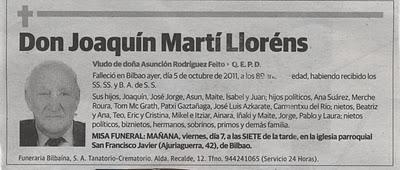 Se nos ha ido Joaquín Martí, el más senior de los seniors de SECOT Bizkaia Se nos ha ido Joaquín Martí, el más senior de los seniors de SECOT Bizkaia