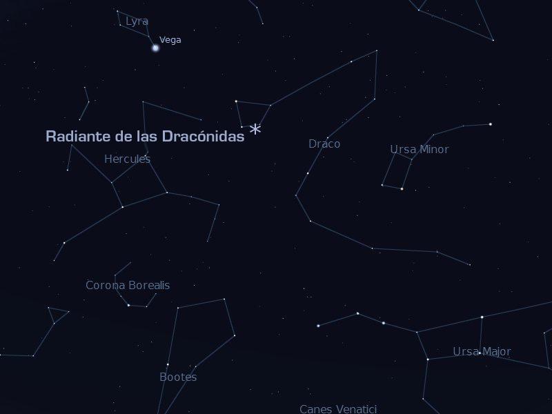 Llega la lluvia de meteoros Dracónidas con su pico máximo el 8 de octubre
