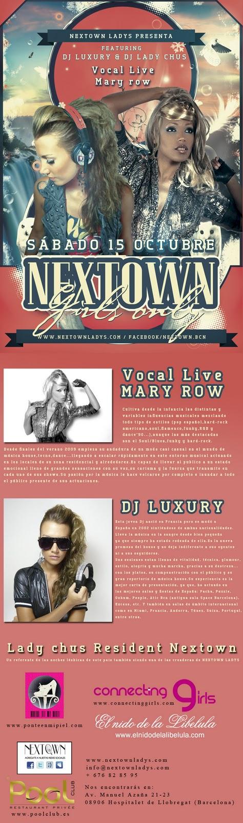 Dj Luxury y Mary Row con Lady Chus en Nextown Ladys