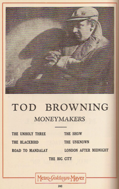 El hombre que se llamaba como la muerte: melodrama, misterio y delirio, el arte de Tod Browning por José Manuel Serrano Cueto.