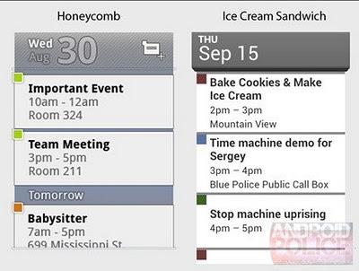 Ice Cream Sandwich: así pintan los widgets de Gmail, Email y Calendar