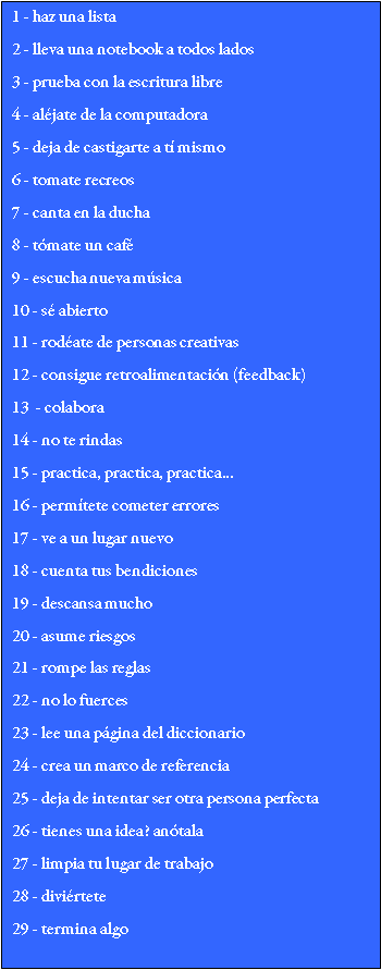 creatividad Ayudas para la creatividad
