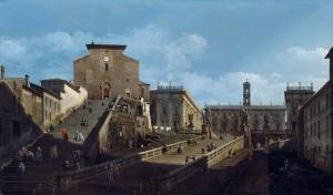 Santa María d'Aracoeli y el Capitolio en Roma', por Bernardo Bellotto- (EXPOSICIÓN 'ARQUITECTURAS PINTADAS')