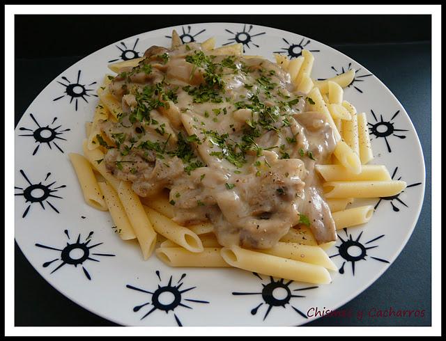 Macarrones con salsa de setas Macarrones con salsa de setas