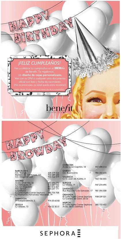 Benefit te desea feliz cumpleaños Benefit te desea feliz cumpleaños