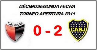 Colón:0 -  Boca Juniors:2 (Fecha 12°)
