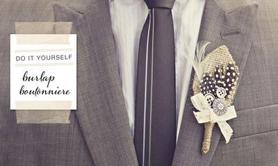 Tutorial: Boutonnieres de arpillería para el novio Tutorial: Boutonnieres de arpillería para el novio