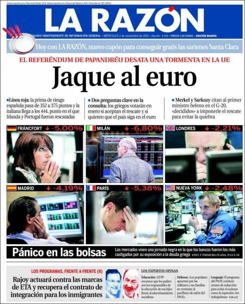 LaRazon-02_11_2011 Portada La Razón (en Kiosko.net)