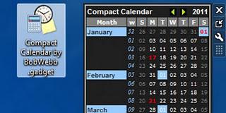 Calendario Compacto para Windows 7