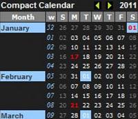 Calendario Compacto para Windows 7