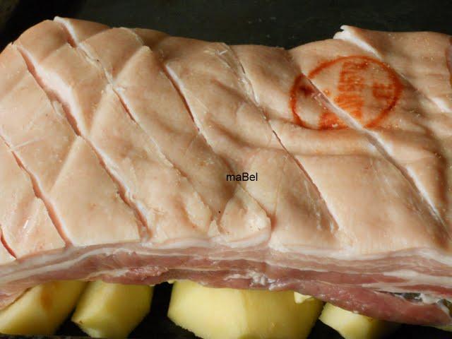 Panceta braseada con batatas Panceta braseada con batatas