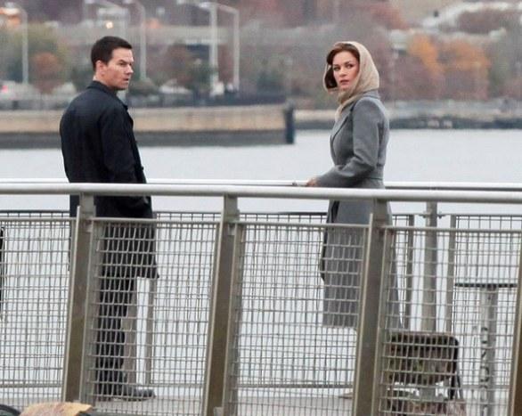 Catherine Zeta-Jones y Mark Wahlberg en el set de Broken City