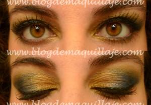 Look – Azul y dorado con sombras MAC