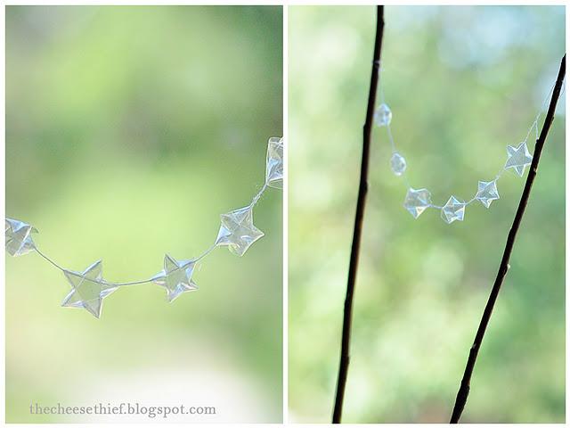 Diy: Estrellas Origami 3D con tiras de envoltorios plásticos Diy: Estrellas Origami 3D con tiras de envoltorios plásticos