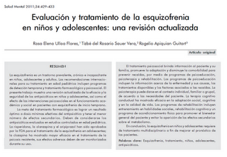 Evaluación y tratamiento de trastornos mentales en la infancia - Revisiones Revista Salud Mental IMP México