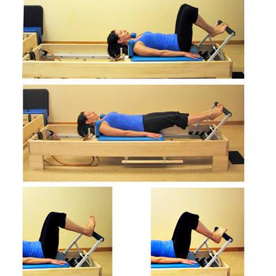 Ejercicio Pilates en el Reformer para piernas (Footwork)