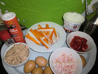 Pastel de atún y gambas Pastel de atún y gambas