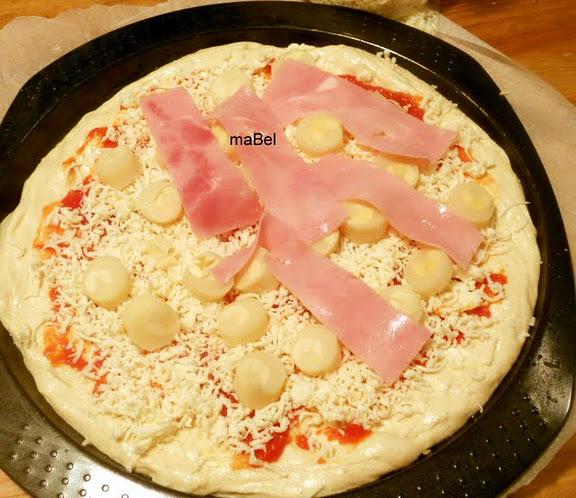 Pizza de palmitos con jamon Pizza de palmitos con jamon