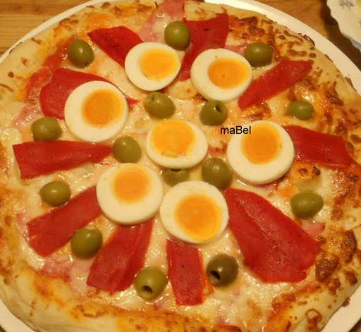 Pizza de palmitos con jamon Pizza de palmitos con jamon