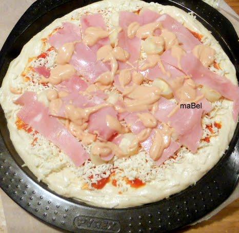 Pizza de palmitos con jamon Pizza de palmitos con jamon