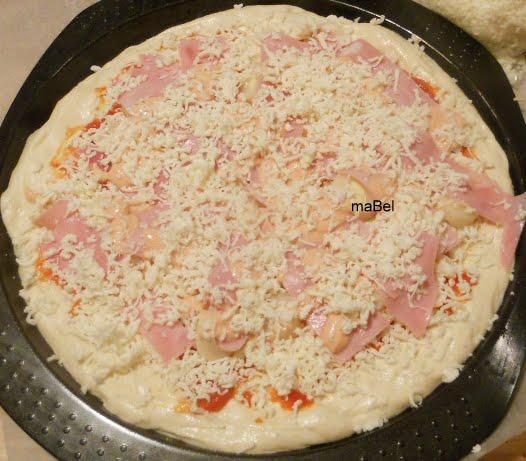 Pizza de palmitos con jamon Pizza de palmitos con jamon