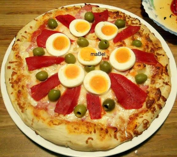 Pizza de palmitos con jamon Pizza de palmitos con jamon