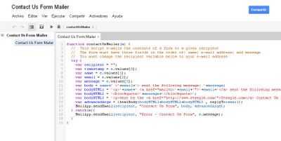 Google Apps Script (I) : Formulario de contacto Google Apps Script (I) : Formulario de contacto
