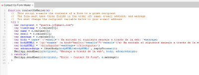 Google Apps Script (I) : Formulario de contacto Google Apps Script (I) : Formulario de contacto