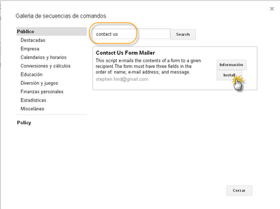 Google Apps Script (I) : Formulario de contacto Google Apps Script (I) : Formulario de contacto