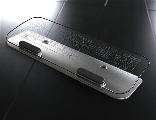 Impresionante teclado multi-touch de cristal y con software de código abierto