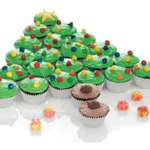 Árbol de Navidad formado por cupcakes Cupcake Christmas Tree Recipe