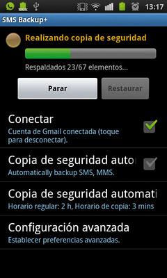 Haz una copia de tus SMS en una cuenta de Gmail