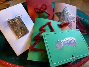 Tarjetas de Navidad hechas con cartulina