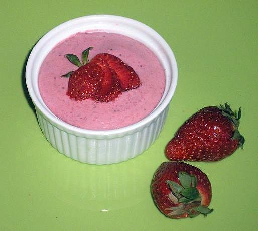 Mousse suave de fresas Mousse suave de fresas