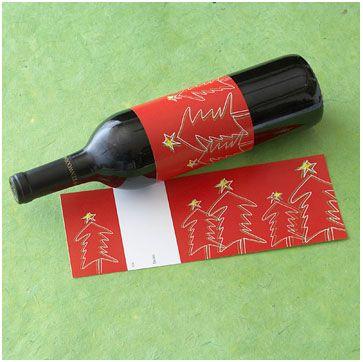 Decora las botellas en Navidad. etiquetas navidad para botellas