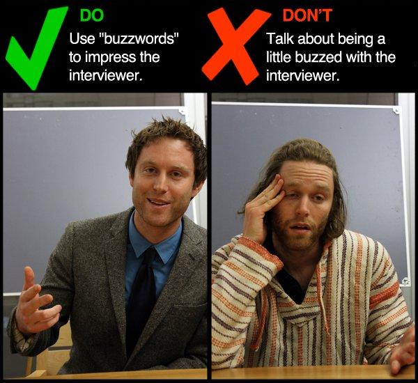 Lo que se debe de hacer y no hacer en una entrevista de trabajo en imágenes (#humor)