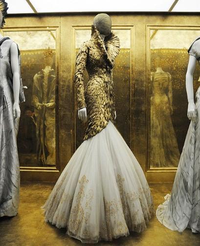 One of the Alexander McQueen designs on display at the Savage Beauty exhibit at the Metropolitan Museum in New York.