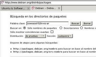 Página de búsqueda de paquetes Debian Página de búsqueda de paquetes Debian