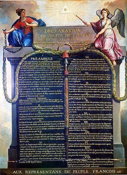 Declaración de los Derechos del Hombre y del Ciudadano La historia de los oficios: s.XVIII (XII)